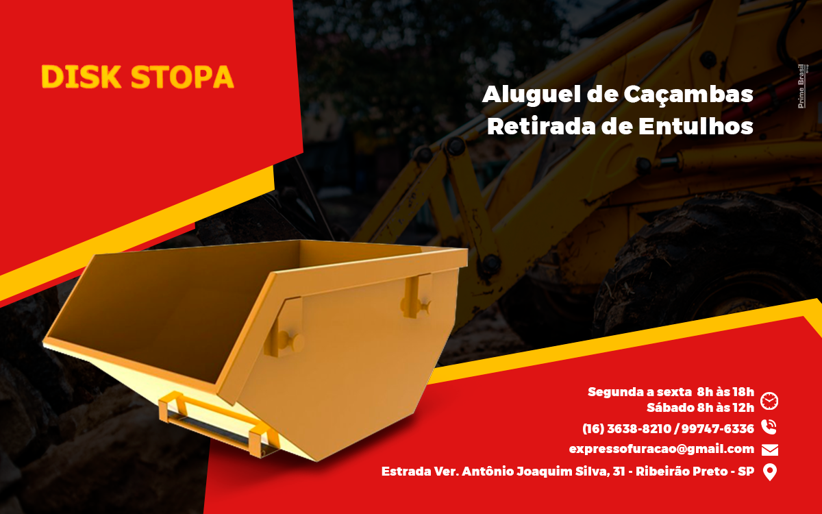 Disk Stopa - Aluguel de Caçambas e Retirada de Entulhos em Sertãozinho-SP - Área 17 - Seu guia de empresas em São José do Rio Preto e região.