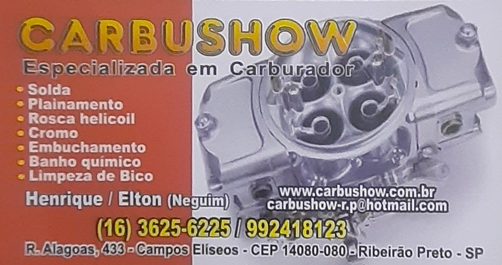 Carbushow Carburadores Cravinhos - Área 17 - Seu guia de empresas em São José do Rio Preto e região.