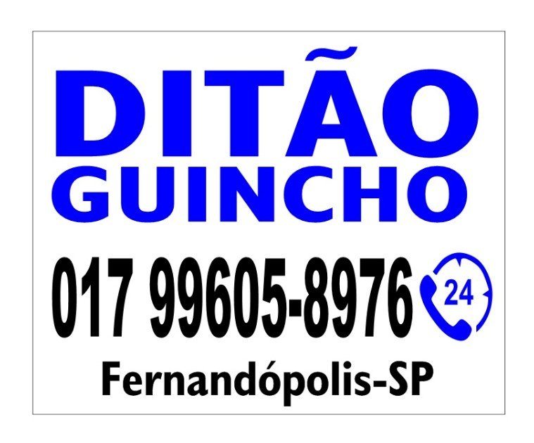 Ditão Guincho - Auto Socorro e Guincho 24 Horas em Ouroeste-SP - Área 17 - Seu guia de empresas em São José do Rio Preto e região.