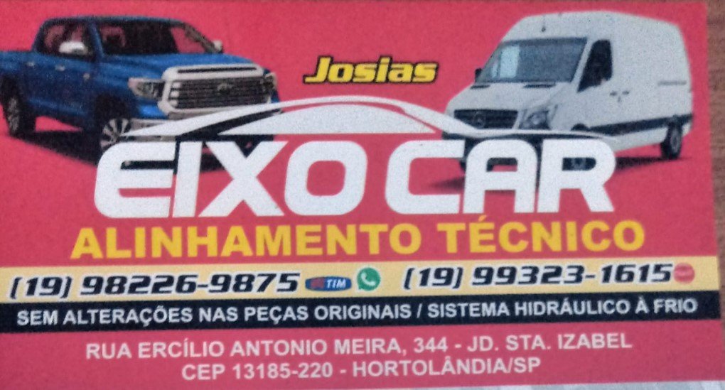 EIXO CAR – Alinhamento Técnico em Hortolândia SP - Área 17 - Seu guia de empresas em São José do Rio Preto e região.