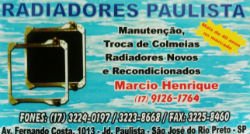 Radiadores Paulista - Área 17 - Seu guia de empresas em São José do Rio Preto e região.