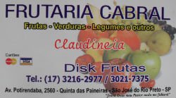 Frutaria Cabral - Área 17 - Seu guia de empresas em São José do Rio Preto e região.