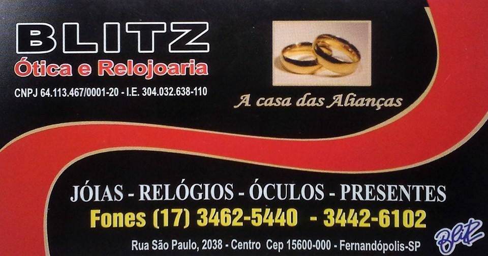Blitz Ótica e Relojoaria Fernandópolis - Área 17 - Seu guia de empresas em São José do Rio Preto e região.