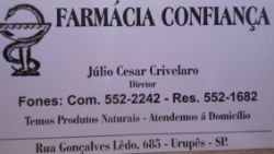 Farmácia Confiança Urupês - Área 17 - Seu guia de empresas em São José do Rio Preto e região.