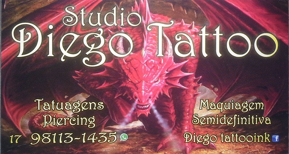 Studio Diego Tattoo e Piercing Ibirá - Área 17 - Seu guia de empresas em São José do Rio Preto e região.