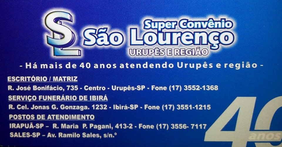 Super Convênio São Lourenço Urupês - Área 17 - Seu guia de empresas em São José do Rio Preto e região.