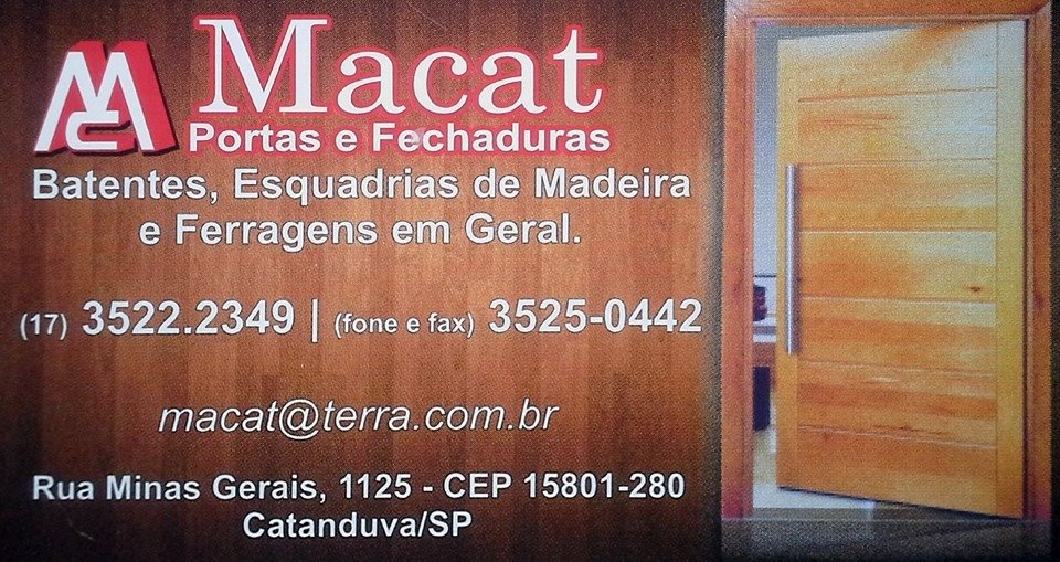 Macat Portas e Fechaduras Catanduva - Área 17 - Seu guia de empresas em São José do Rio Preto e região.