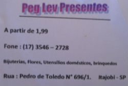 Peg Leve Presentes - Área 17 - Seu guia de empresas em São José do Rio Preto e região.
