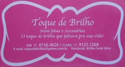 Toque de Brilho Semi Jóias Acessórios - Área 17 - Seu guia de empresas em São José do Rio Preto e região.
