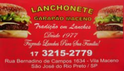 Lanchonete Garapão Maceno Rio Preto - Área 17 - Seu guia de empresas em São José do Rio Preto e região.