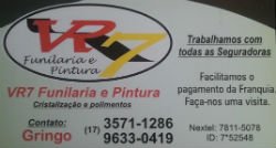 VR 7 Funilaria e Pintura - Área 17 - Seu guia de empresas em São José do Rio Preto e região.