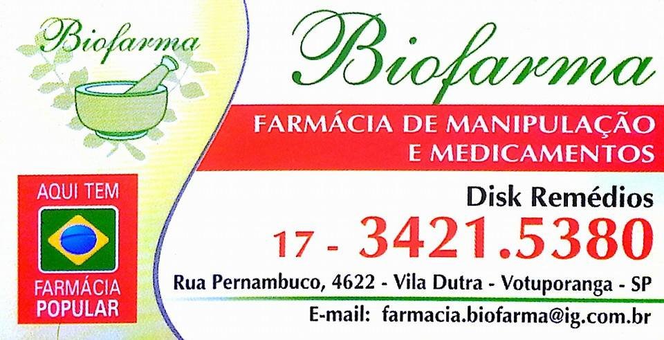 Biofarma Farmácia de Manipulação Votuporanga - Área 17 - Seu guia de empresas em São José do Rio Preto e região.