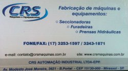 CRS Máquinas e Equipamentos - Área 17 - Seu guia de empresas em São José do Rio Preto e região.