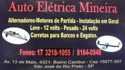 Auto Elétrica Mineira - Área 17 - Seu guia de empresas em São José do Rio Preto e região.
