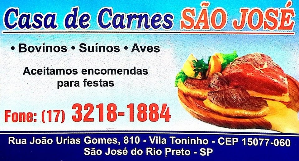 Casa de Carnes e Açougue São José - Área 17 - Seu guia de empresas em São José do Rio Preto e região.