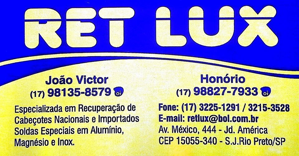 Ret Lux Retífica de Cabeçotes Rio Preto - Área 17 - Seu guia de empresas em São José do Rio Preto e região.