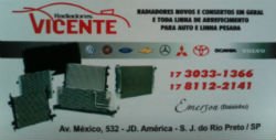Radiadores Vicente Rio Preto - Área 17 - Seu guia de empresas em São José do Rio Preto e região.