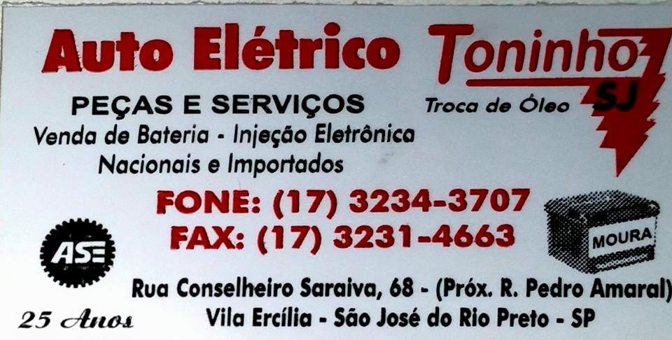 Toninho Auto Elétrico Rio Preto - Área 17 - Seu guia de empresas em São José do Rio Preto e região.