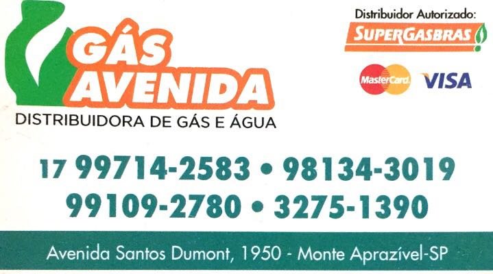 Gás Avenida Monte Aprazível - Área 17 - Seu guia de empresas em São José do Rio Preto e região.