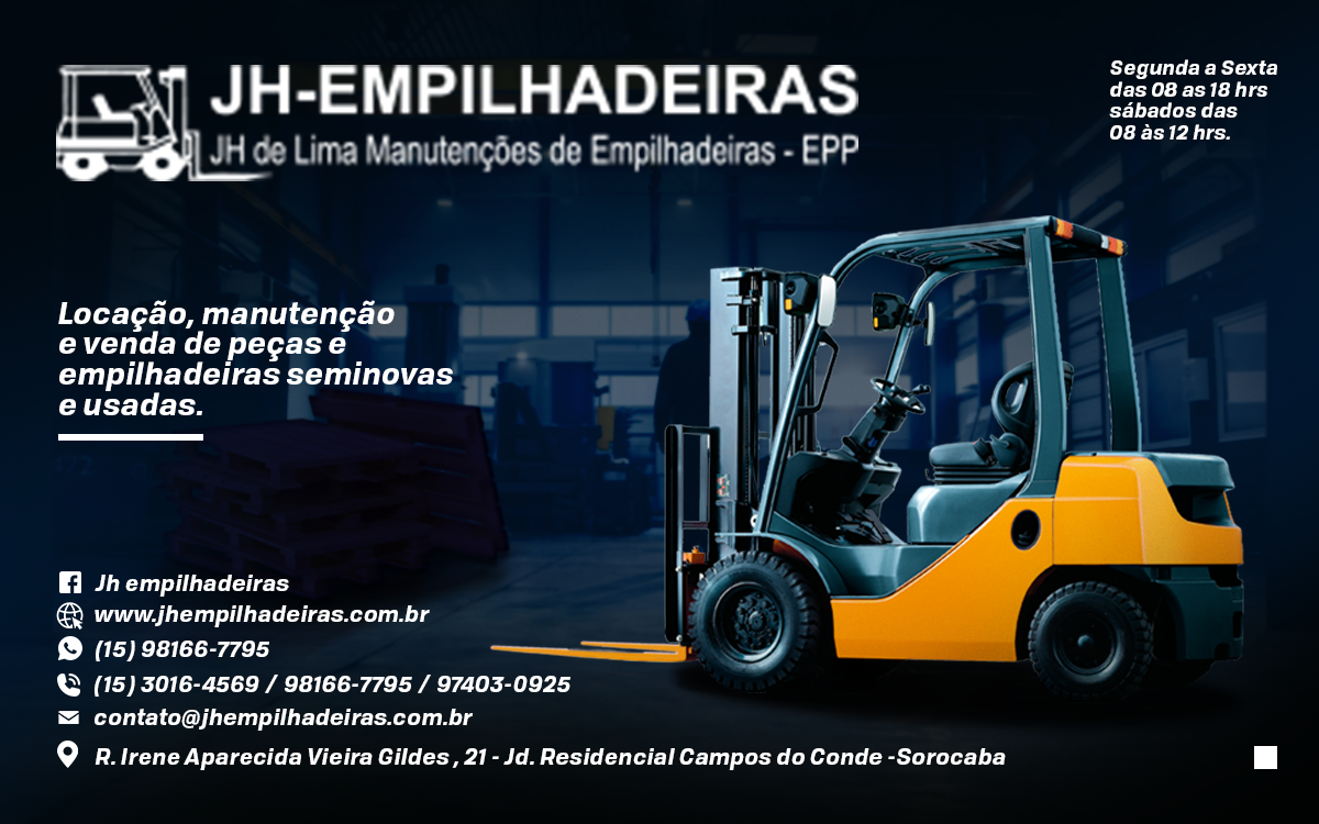 JH Empilhadeiras - Locação, Manutenção e Vendas de Peças de Empilhadeiras em Votorantim-SP - Área 17 - Seu guia de empresas em São José do Rio Preto e região.