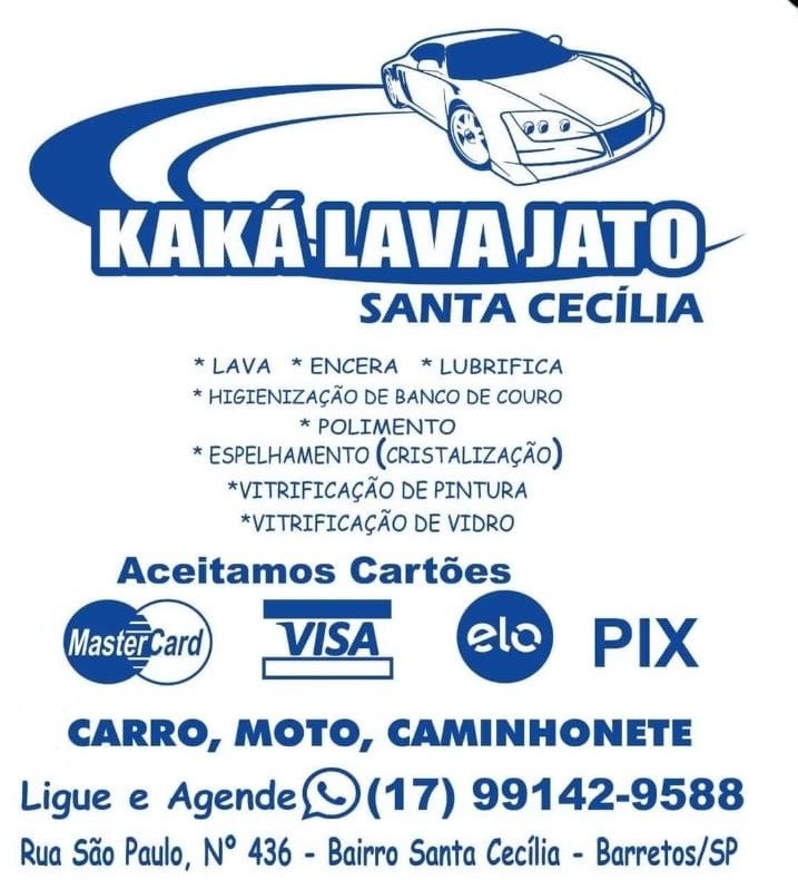 Kaká Lava Jato Santa Cecília - Lava Jato e Estética Automotiva em Barretos-SP - Área 17 - Seu guia de empresas em São José do Rio Preto e região.