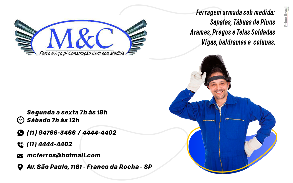 M&C Aço para Construção Civil Sob Medida Jandira - Área 17 - Seu guia de empresas em São José do Rio Preto e região.