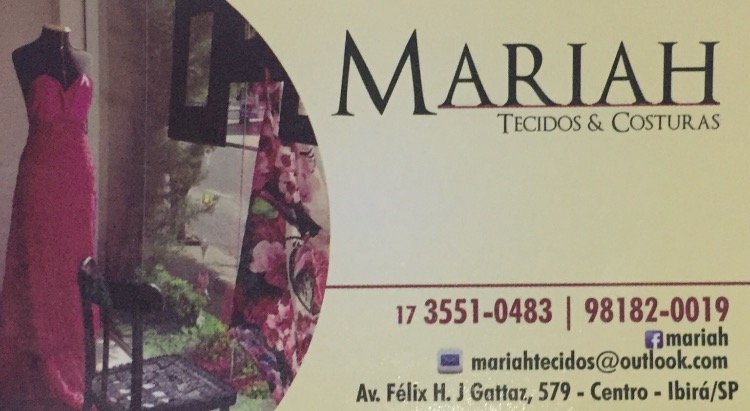 Mariah Tecidos & Costuras Ibirá - Área 17 - Seu guia de empresas em São José do Rio Preto e região.