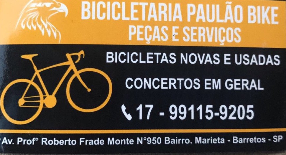 Paulão Bike Bicicletaria Barretos - Área 17 - Seu guia de empresas em São José do Rio Preto e região.