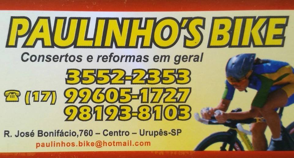 Paulinho´s Bike e Bicicletaria Urupês - Área 17 - Seu guia de empresas em São José do Rio Preto e região.