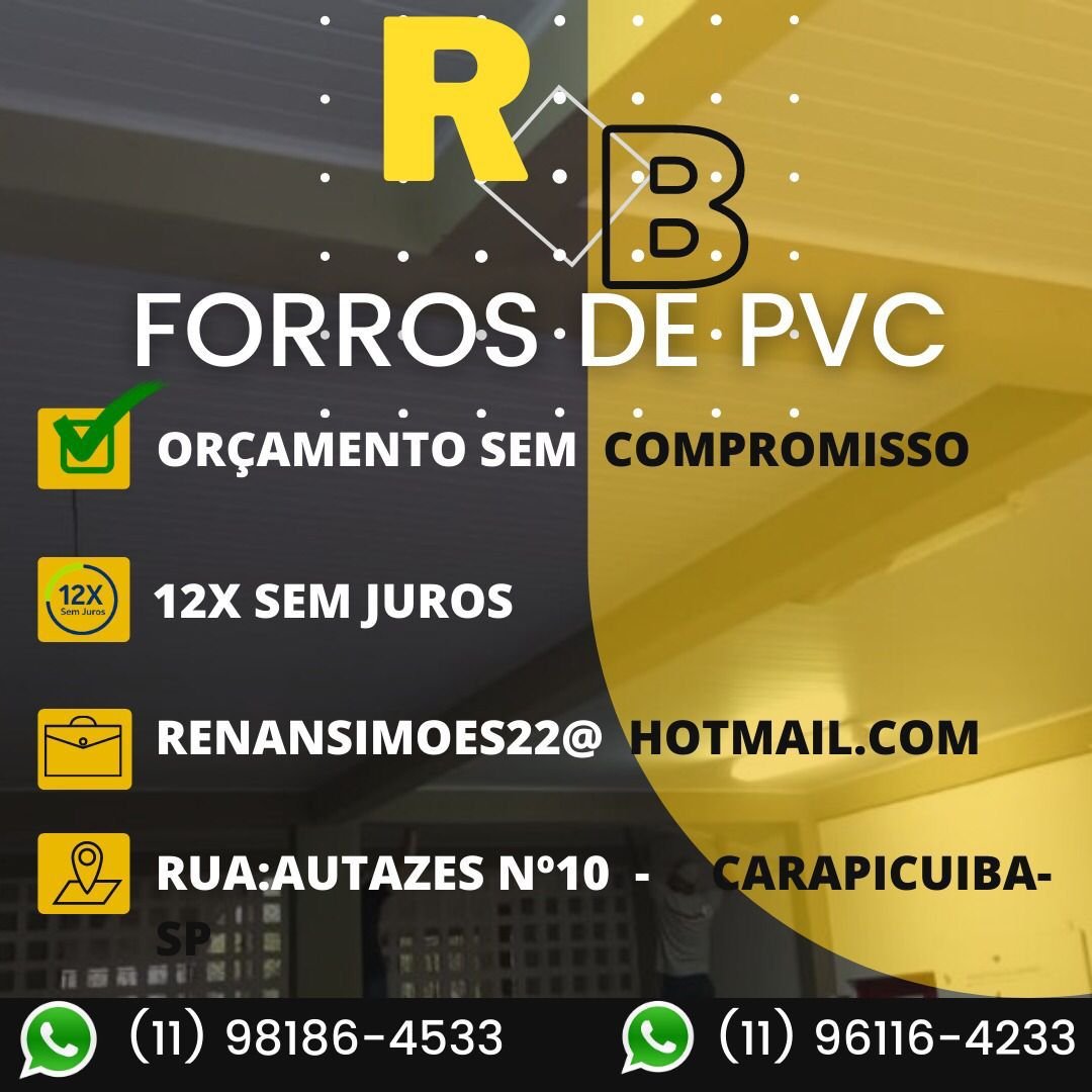 R.B Forros de PVC Jundiaí - Área 17 - Seu guia de empresas em São José do Rio Preto e região.