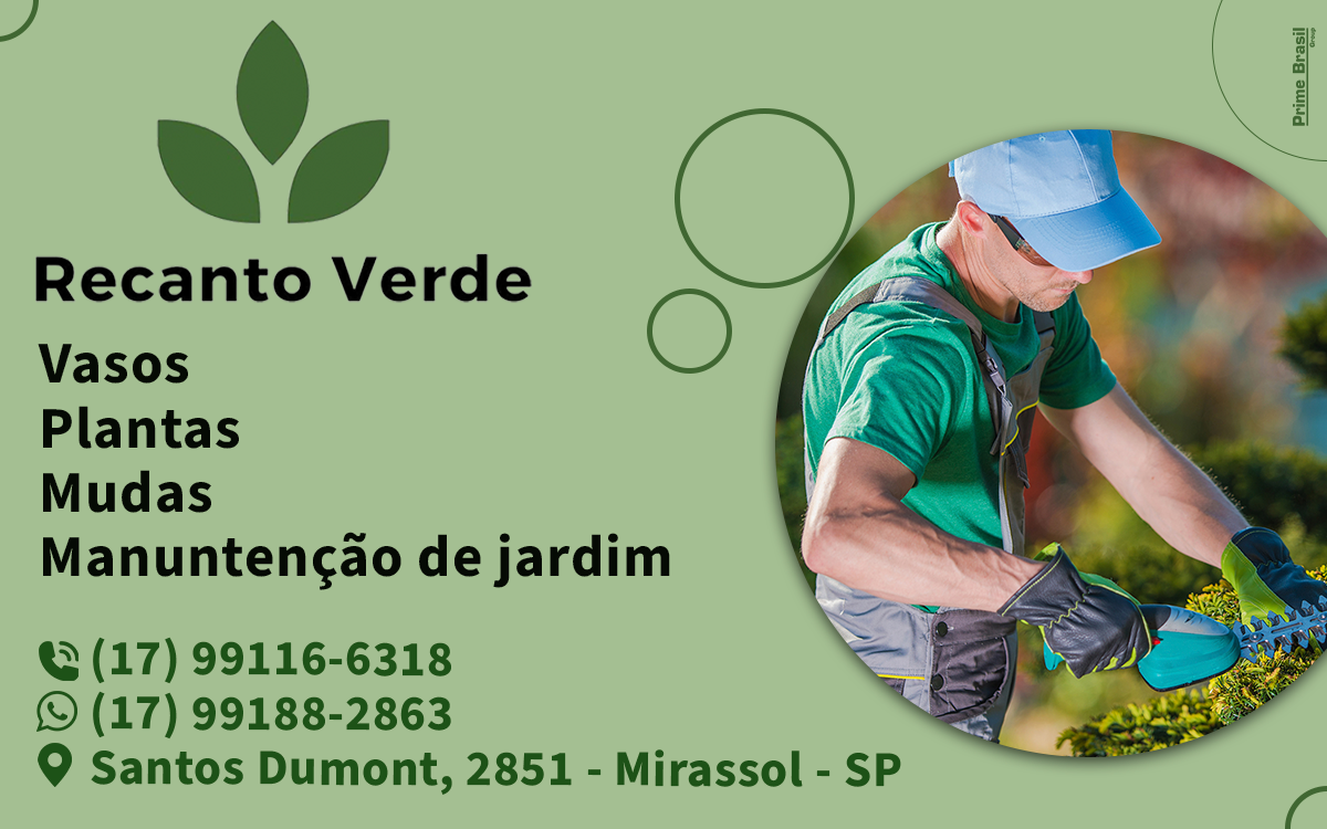 Recanto Verde Paisagismo, Ferramentas e Manutenção Mirassol - Área 17 - Seu guia de empresas em São José do Rio Preto e região.