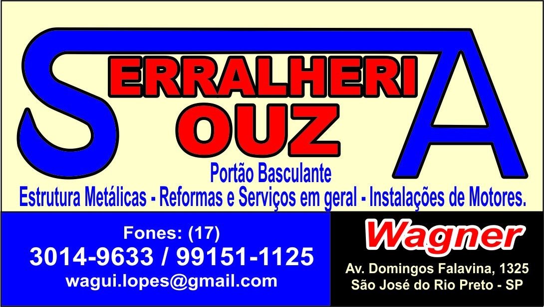Serralheria Souza - Serralheria em São José do Rio Preto-SP - Área 17 - Seu guia de empresas em São José do Rio Preto e região.