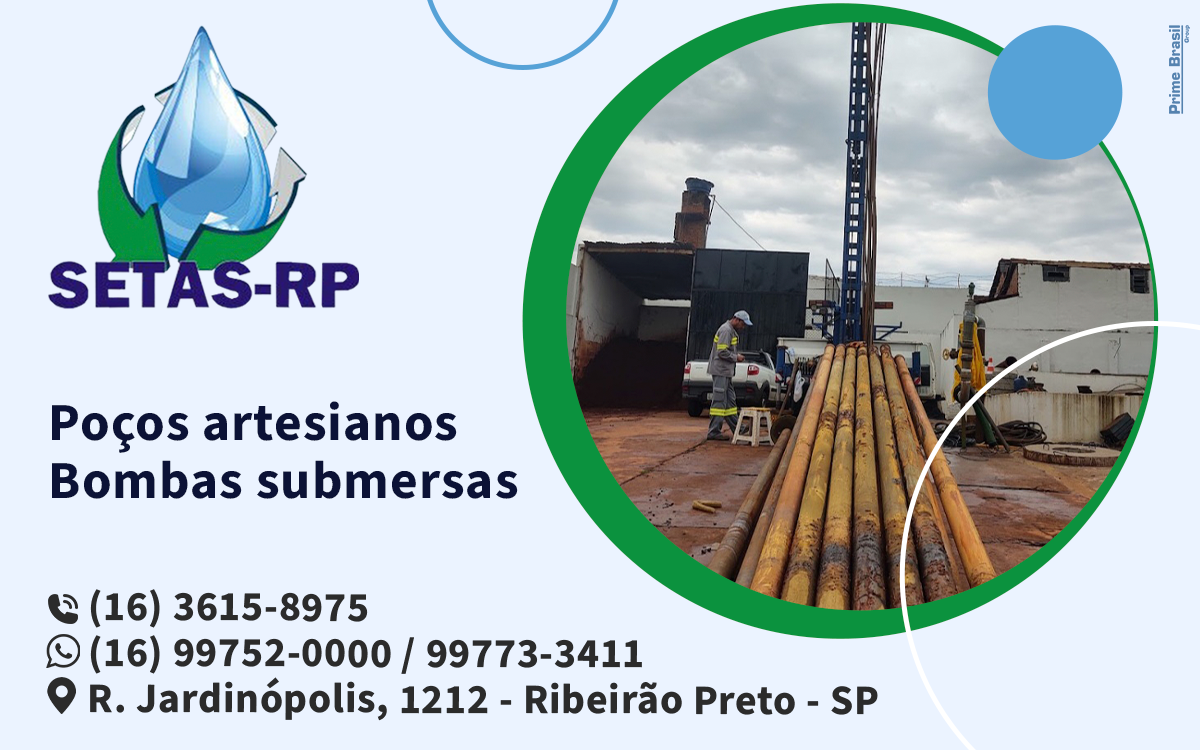 Setas Poços Artesianos Jaboticabal - Área 17 - Seu guia de empresas em São José do Rio Preto e região.