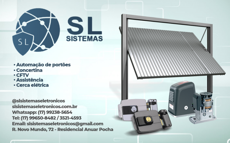 SL Sistemas Eletrônicos - Portões Automáticos em Marapoama-SP - Área 17 - Seu guia de empresas em São José do Rio Preto e região.