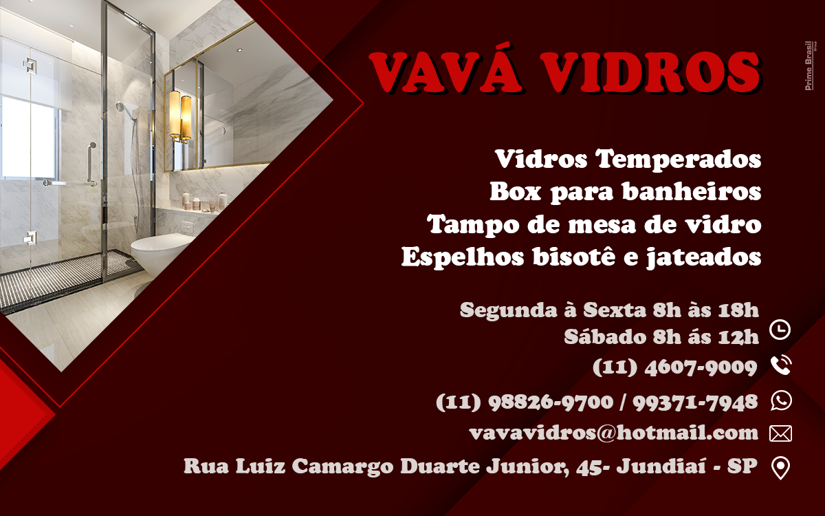 Vavá Vidros - Vidraçaria em Mairiporã-SP - Área 17 - Seu guia de empresas em São José do Rio Preto e região.